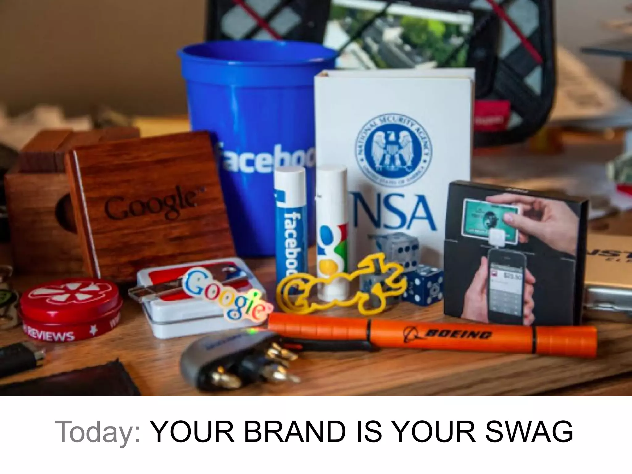 Today: YOUR BRAND IS YOUR SWAG

 