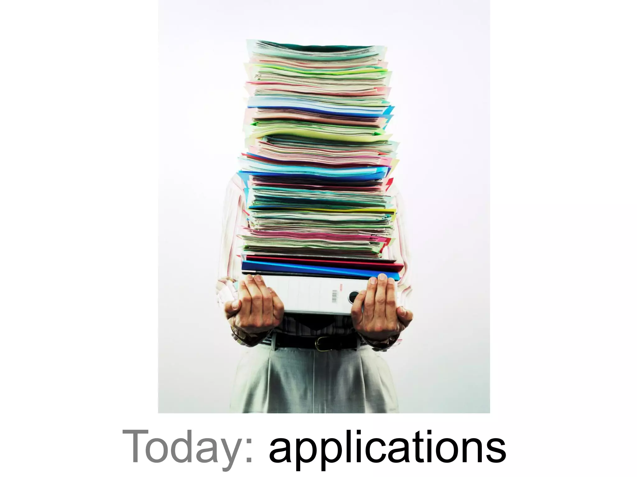 Today: applications

 
