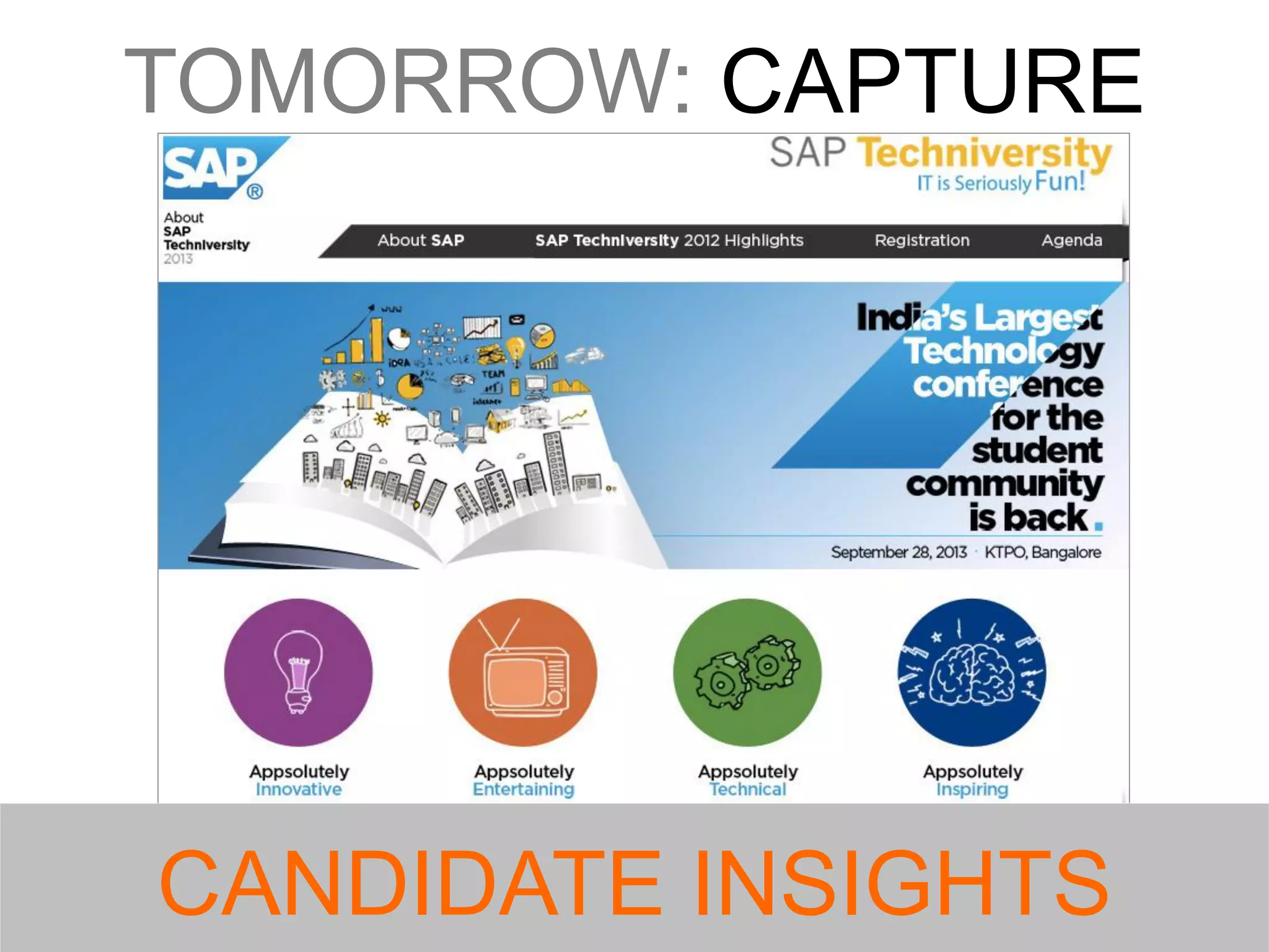 TOMORROW: CAPTURE

CANDIDATE INSIGHTS

 