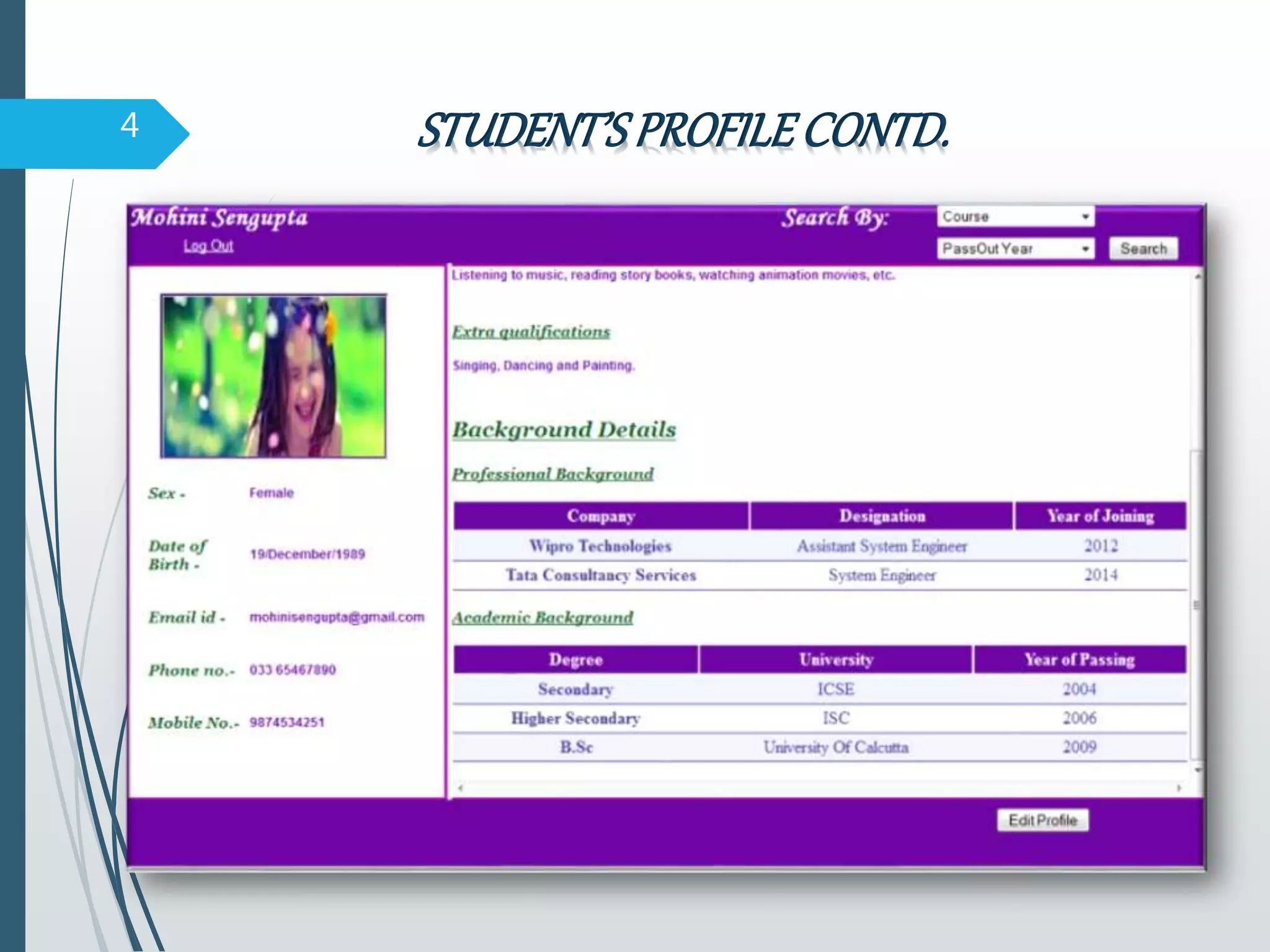 STUDENT’SPROFILECONTD.4
 