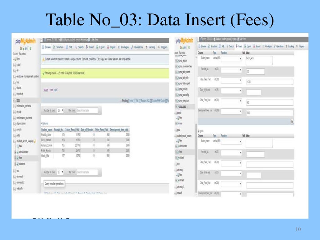 Students record keeping system