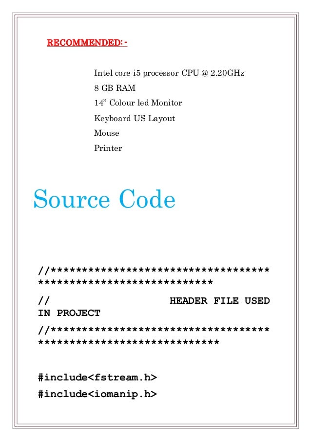 science project layout