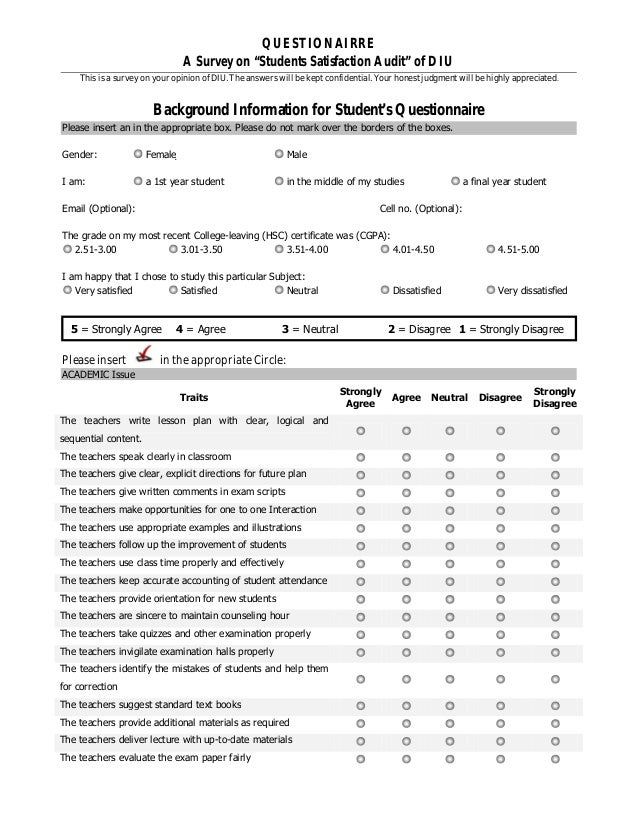 survey examples for students