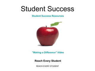 Student Success Reach Every Student &quot;Making a Difference&quot; Video Student Success Resources 