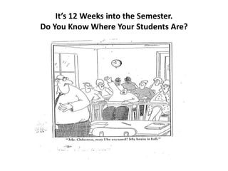 It’s 12 Weeks into the Semester.
Do You Know Where Your Students Are?
 