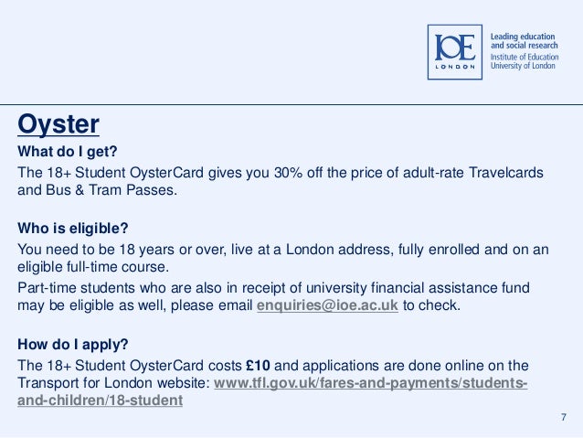 card off oyster student 30 support induction Student