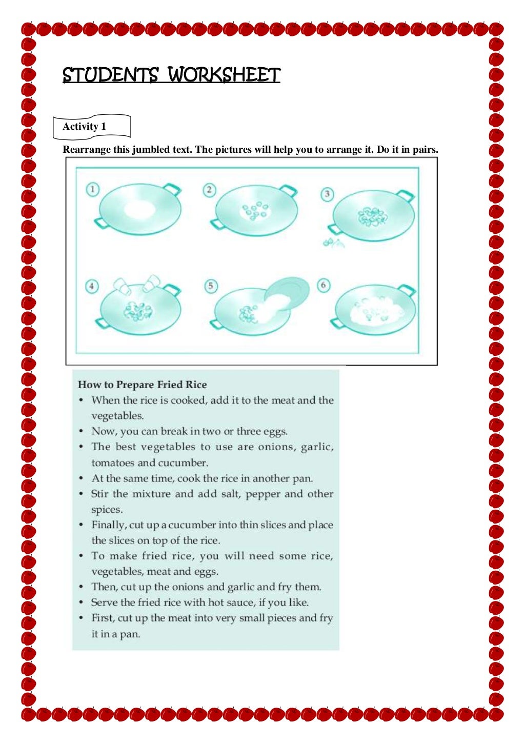 Students worksheet Procedure Text Students worksheet Procedure Text