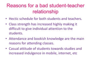 Student teacher relationship | PPTX