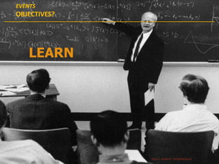 LEARN
José G. Aguarod @PepeAguarod
EVENTS
OBJECTIVES?
 