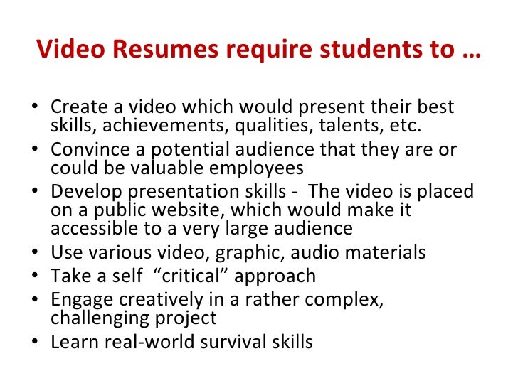 how to make a video resumes