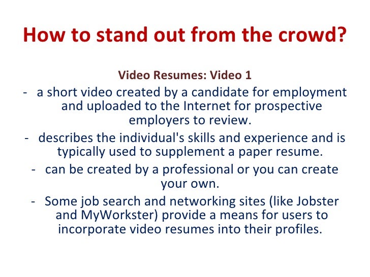 how to do a video resumes