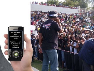 See you at the TUT  amphitheatre at 13:00 Together we can FLIP  HIV to HI VICTORY. Scrutinize 