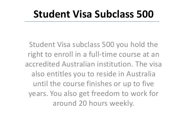 Student Visa Subclass 500