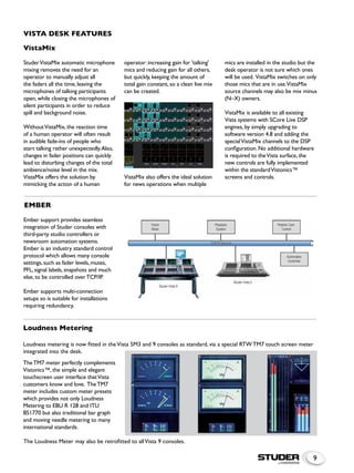 Studer range brochure including Vista 9/5/1 & OnAir 3000/2500/1500 | PDF