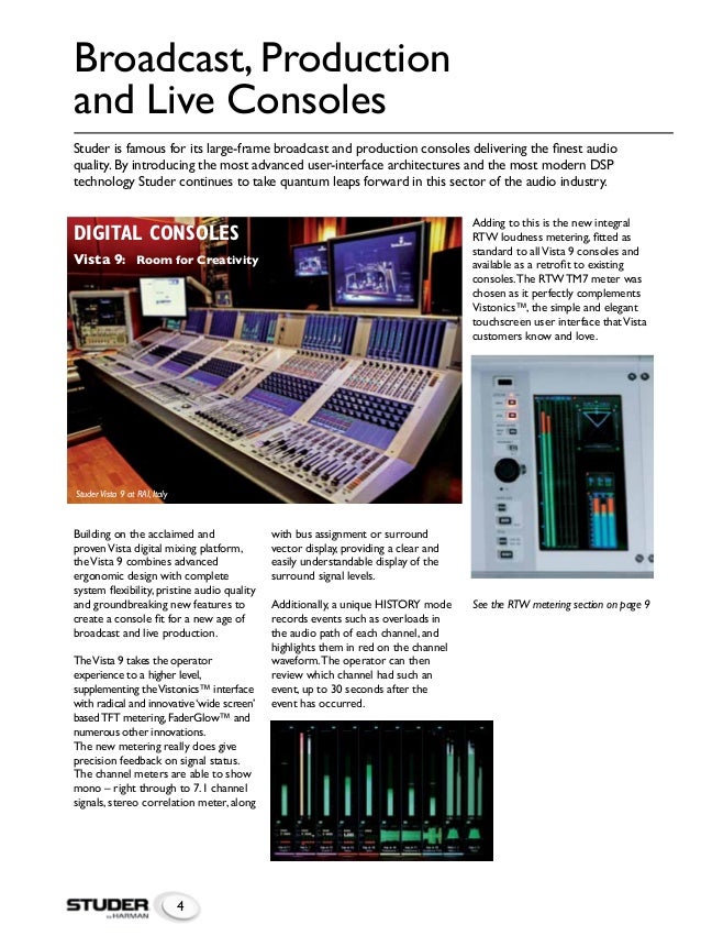 Studer Virtual Vista Studer Virtual Vista