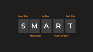 S M A R S+
T
Study Bible
Media Bible
AI Bible
Relational Bible
Tech Bible
 