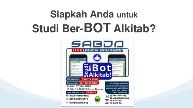 Siapkah Anda untuk
Studi Ber-BOT Alkitab?
 