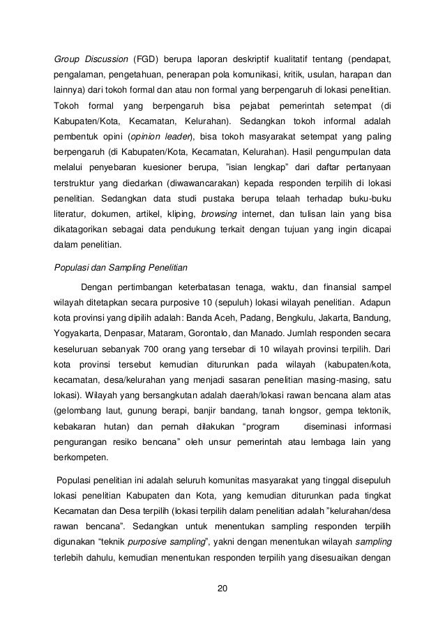 Studi diseminasi bencana 2009