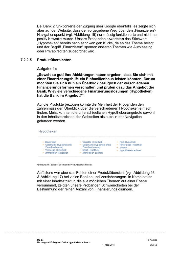 Studie Nutzung Und Erfolg Von Online Hypothekenrechnern