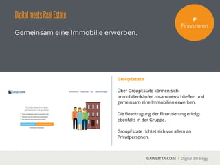 DigitalmeetsRealEstate
GAWLITTA.COM Digital Strategy
China macht es uns vor.
F!
Finanzieren
Crowdfunding
 
32 Mio. $ in 30 Minuten!
 