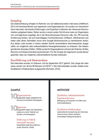 12
Enke & Borchers
MANAGEMENT STRATEGISCHER INFLUENCER-KOMMUNIKATION
SAMPLE
10Organisationen
ausgewählt wegen detaillierte...