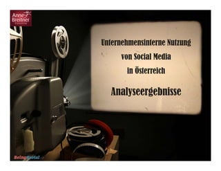 Unternehmensinterne Nutzung
      von Social Media
       in Österreich

  Analyseergebnisse
 