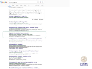 SEO och marknadsföring på webben, exemplet Lunds universitet