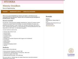 SEO och marknadsföring på webben, exemplet Lunds universitet