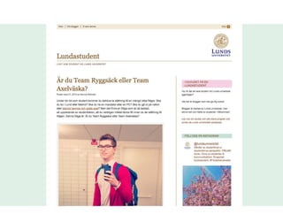 SEO och marknadsföring på webben, exemplet Lunds universitet