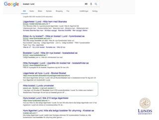 SEO och marknadsföring på webben, exemplet Lunds universitet