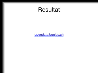 Resultat
opendata.bugius.ch
 