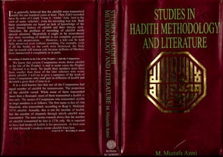 studies in hadith methodology and literature