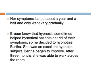 II. SEXUAL NEEDSBreuer states that the sexual needs of hysterical patients are just variable in degree and are no stronger in them than in normal peopleBut hysterics fall ill from them precisely owing to the struggle against them -- that is, because of their Defense against sexuality.