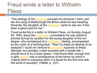 One of Bertha's symptoms was a refusal to drink water. While in an hypnotic state, she revealed that she had been disgusted to see her lady-companion's dog lapping water from a drinking glass; then, awakening from her hypnosis, she asked for a glass of water. From this incident emerged a new treatment aim in the discovery of etiological factors through what became known as the "cathartic method."
