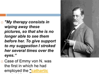 Freud saw Lucy again in June 1893, when she was in perfect health. He never questioned himself about the cigar smoke. Cigar smoke came up again during Freud's treatment of Dora, for none of his patients was likely to overlook his passion for cigars.Nothing like a transference neurosis can be found in Freud's descriptions of these early treatments, which have little in common with later psychoanalytic therapy. Nonetheless, they are important, aside from the interest in Freud's activity as a therapist, for what they teach us about his theoretical development. With Miss Lucy R., Freud abandoned hypnosis and became certain that his patients possessed an intimate but repressed knowledge of their symptoms. He thus recognized the importance of the means used to overcome patients' resistance to remembering. 