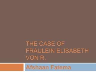 EventsAfraid of animals (rats)brothers n sisters threw dead animals on her.Stuttering (pathological manifestations) sickbed for her very sick daughter.Mother  was at one time in an insane asylum. Terrible stories told by a servant about patients in asylum.