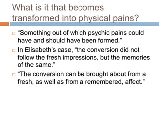 The scene closely related to her pains on sitting was;A few days after the last mentioned scene, she found herself in a longing mood.She went to a top of a hill, where she used to sit and spend time with her family (including her brother-in-law), and gave free play to her thoughts.There, she thought about her lonesomeness, the fate of her family, and her wish to become as happy as her sister.After this morning’s meditation, she returned home with severe pains.