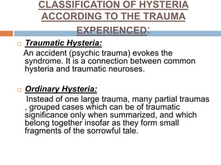 The visceral symptoms of this disorder are headache, lumps in the throat, choking sensation, coughing spells, bleaching nausea, sneezing, vomiting, anorexia, even up to the refusal of nourishment difficulty in breathing etc. 
