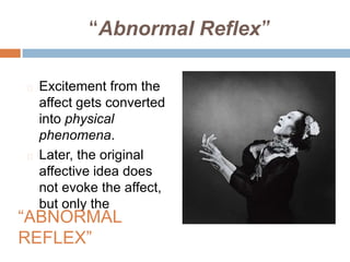 CONCLUSIONS:Freud's Contributions to the Theory of Hysteria:1) Etiology not based in heredity (Charcot);2) Nurture, not nature, as cause;3) Pubescent experience not cause, but mere "provoking agent" ("trigger");4) Hysteria no longer tied to physiology (to hystera, or "womb" (not "gendered"; but gender re-enters picture on psychological level);5) Hysteria as product of upbringing; it is a social disease;