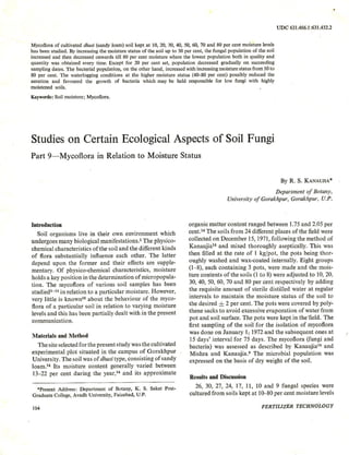Studies on certain ecological aspects of soil fungi. 9
