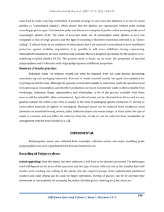 Studies on mechanical properties of recycled polypropylene blended with ...