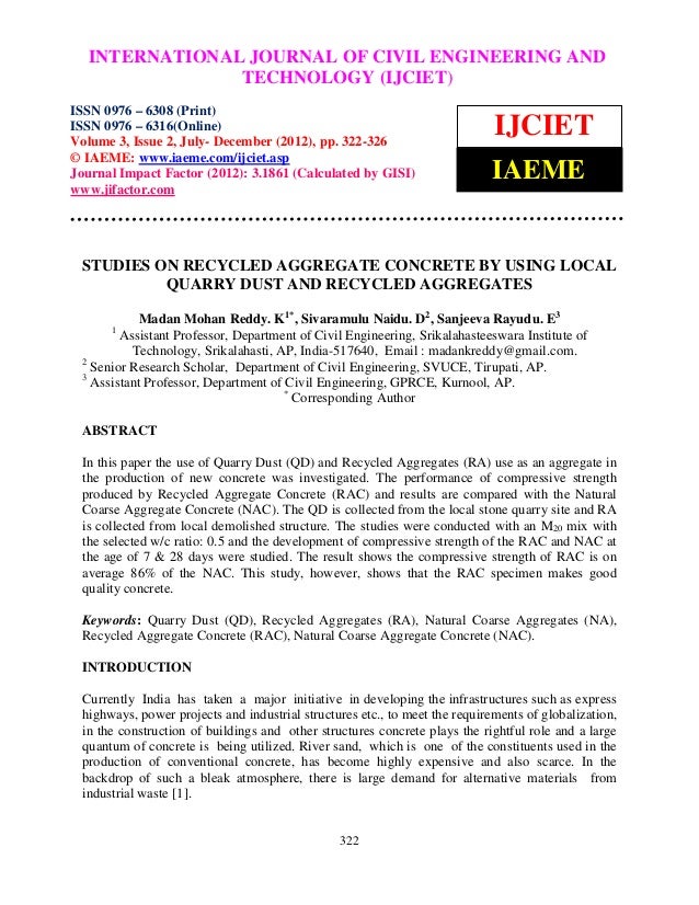 recycled concrete aggregate and implementation problem To use recycled glass safely and economically, there is a growing interest in using recycled glass as aggregate in concrete for non-structural applications, such as pre-cast concrete blocks, water-permeable concrete for seawater purification and controlled low-strength concrete. recycled concrete aggregate and implementation problem To use recycled glass safely and economically, there is a growing interest in using recycled glass as aggregate in concrete for non-structural applications, such as pre-cast concrete blocks, water-permeable concrete for seawater purification and controlled low-strength concrete.