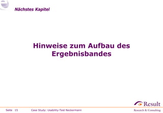 Fallstudie: Usability-Test im Labor (neckermann.de)