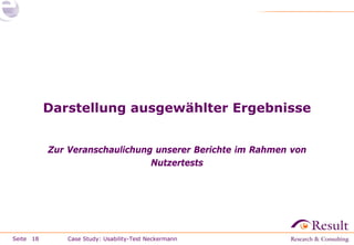 Fallstudie: Usability-Test im Labor (neckermann.de)