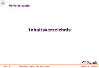 Fallstudie: Usability-Test im Labor (neckermann.de)