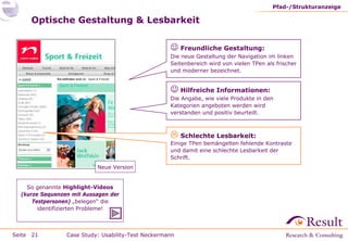 Fallstudie: Usability-Test im Labor (neckermann.de)