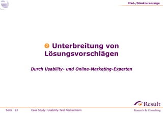 Fallstudie: Usability-Test im Labor (neckermann.de)