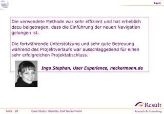 Fallstudie: Usability-Test im Labor (neckermann.de)