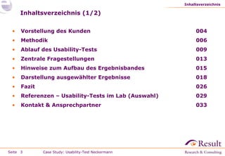 Fallstudie: Usability-Test im Labor (neckermann.de)