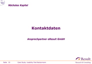 Fallstudie: Usability-Test im Labor (neckermann.de)